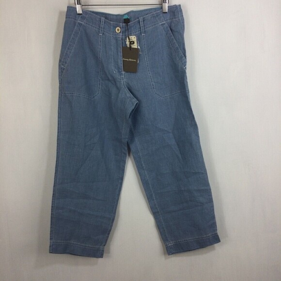 Tommy Bahama Womens Sea Glass Cropped Pants Buccaneer Blue Size 6 NWT MSRP $110 - Picture 8 of 8
